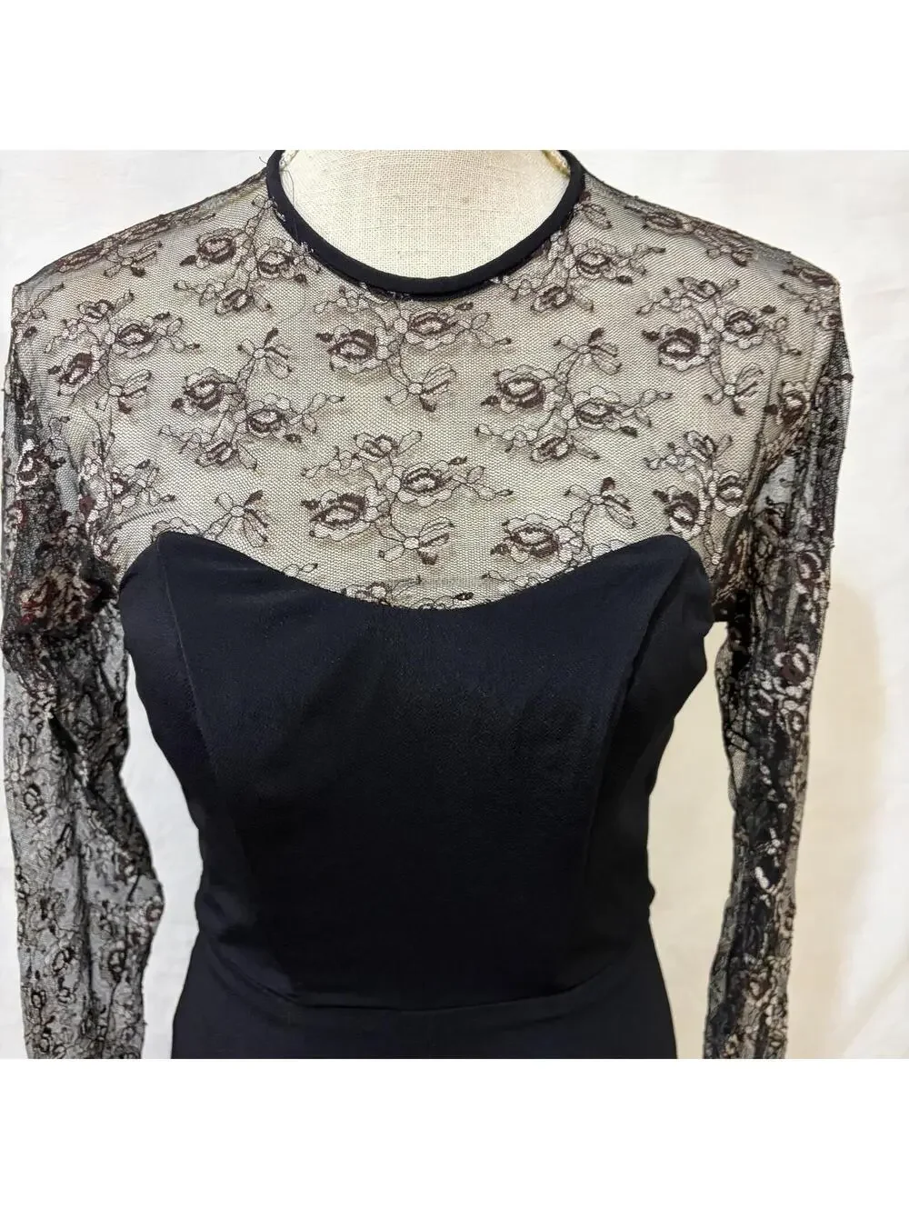Whimsigoth lace floral vintage dress 80s vintage